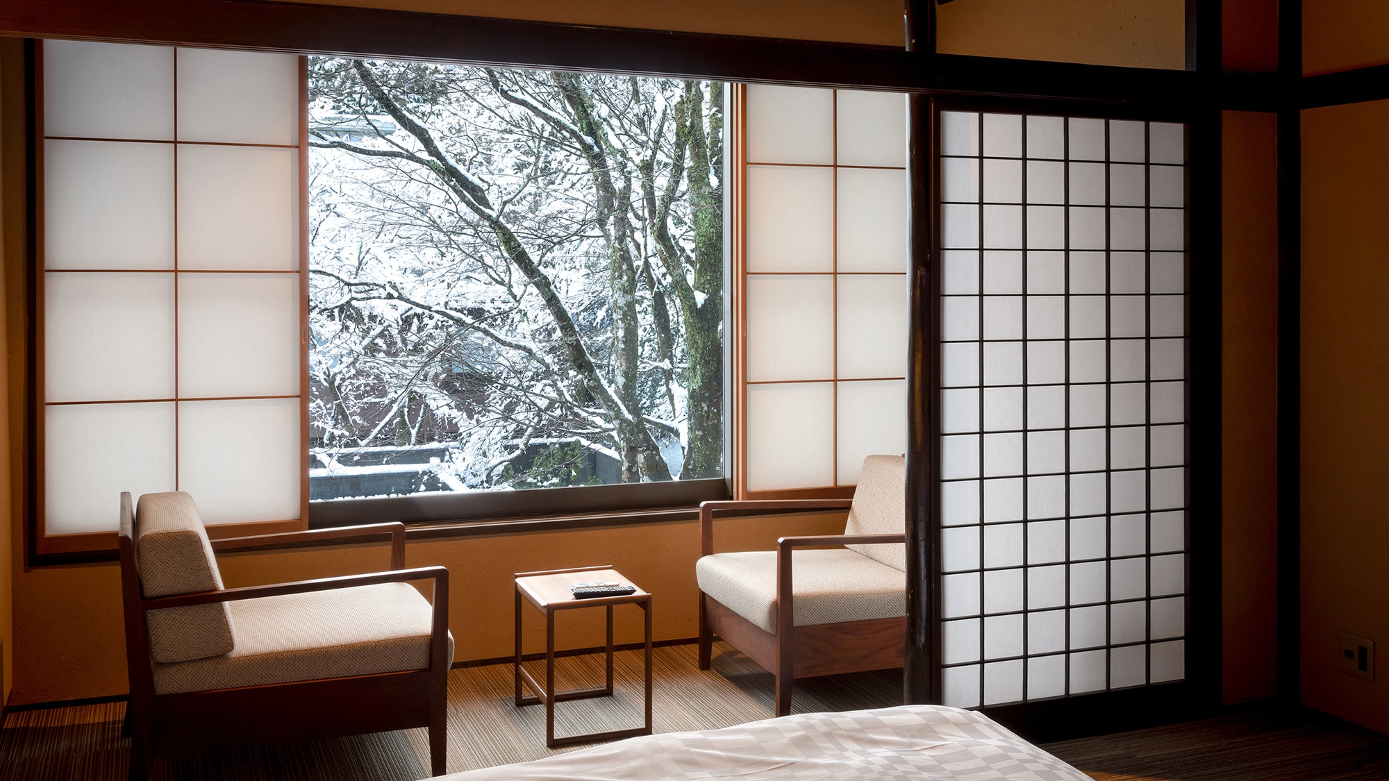 Winter scenery from the second floor of Yamaboshi