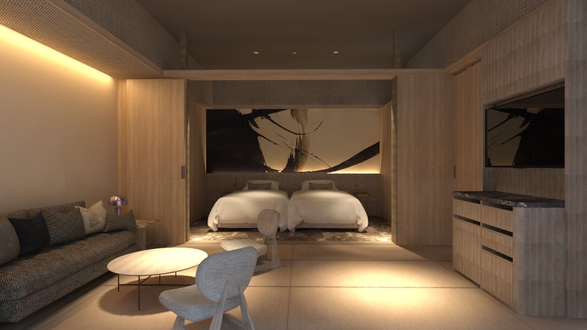[Renovated in August 2025] [With golden spring semi-open-air bath] Japanese-Western style room *Image