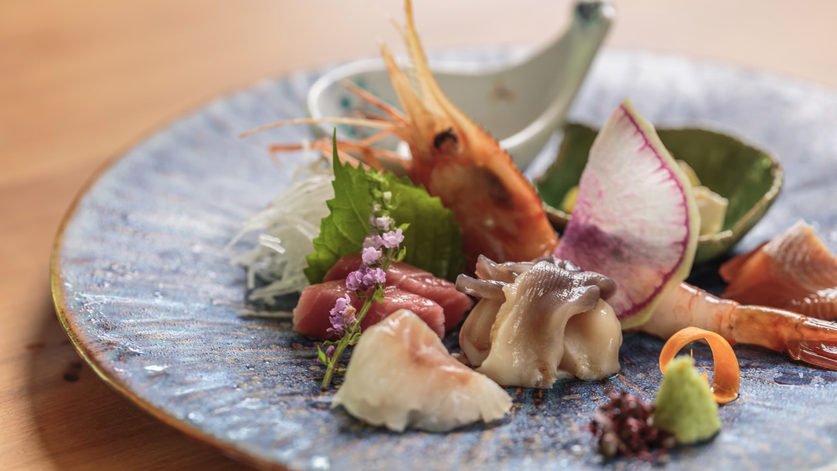 [Dinner/Example of a dish (Sashimi)]