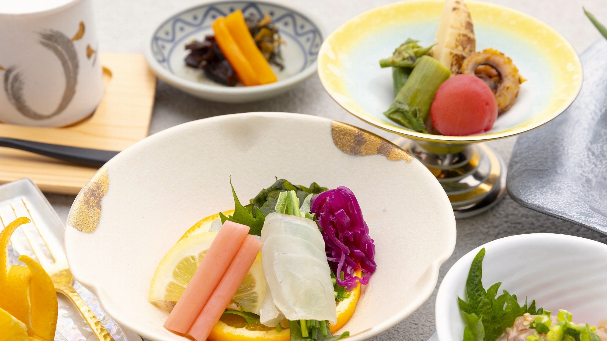 Small bowls made with seasonal ingredients