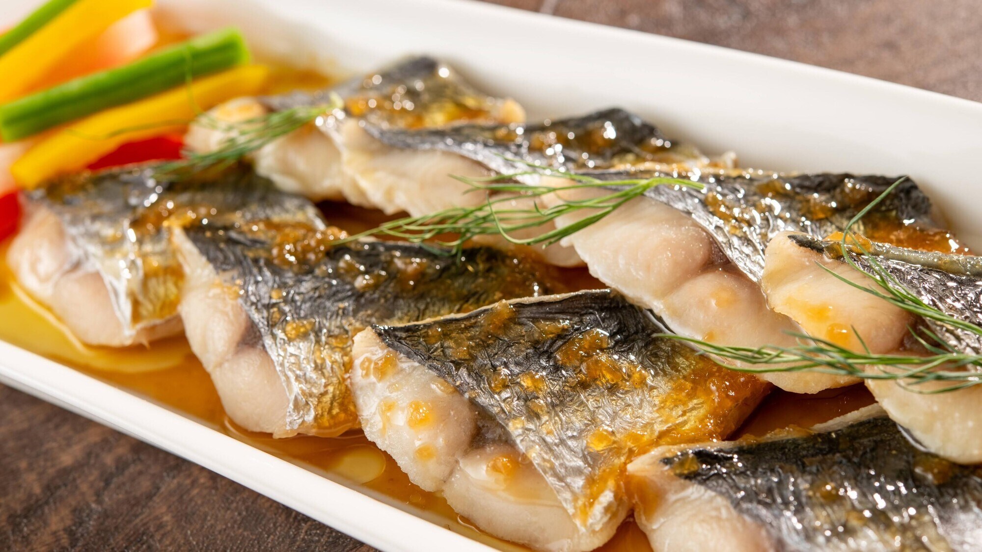 Dinner buffet image: Sautéed mackerel with butter and Japanese-style sauce