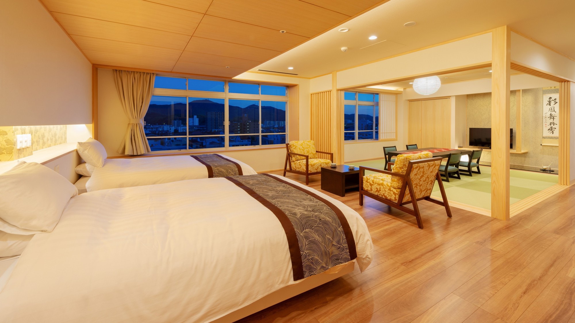 [Tensei Barrier-Free Special Room] 由土佐柏和土佐日本紙製成的特別房間。
