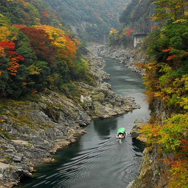 It is also ideal for sightseeing in Oboke Gorge during the autumn leaves season.