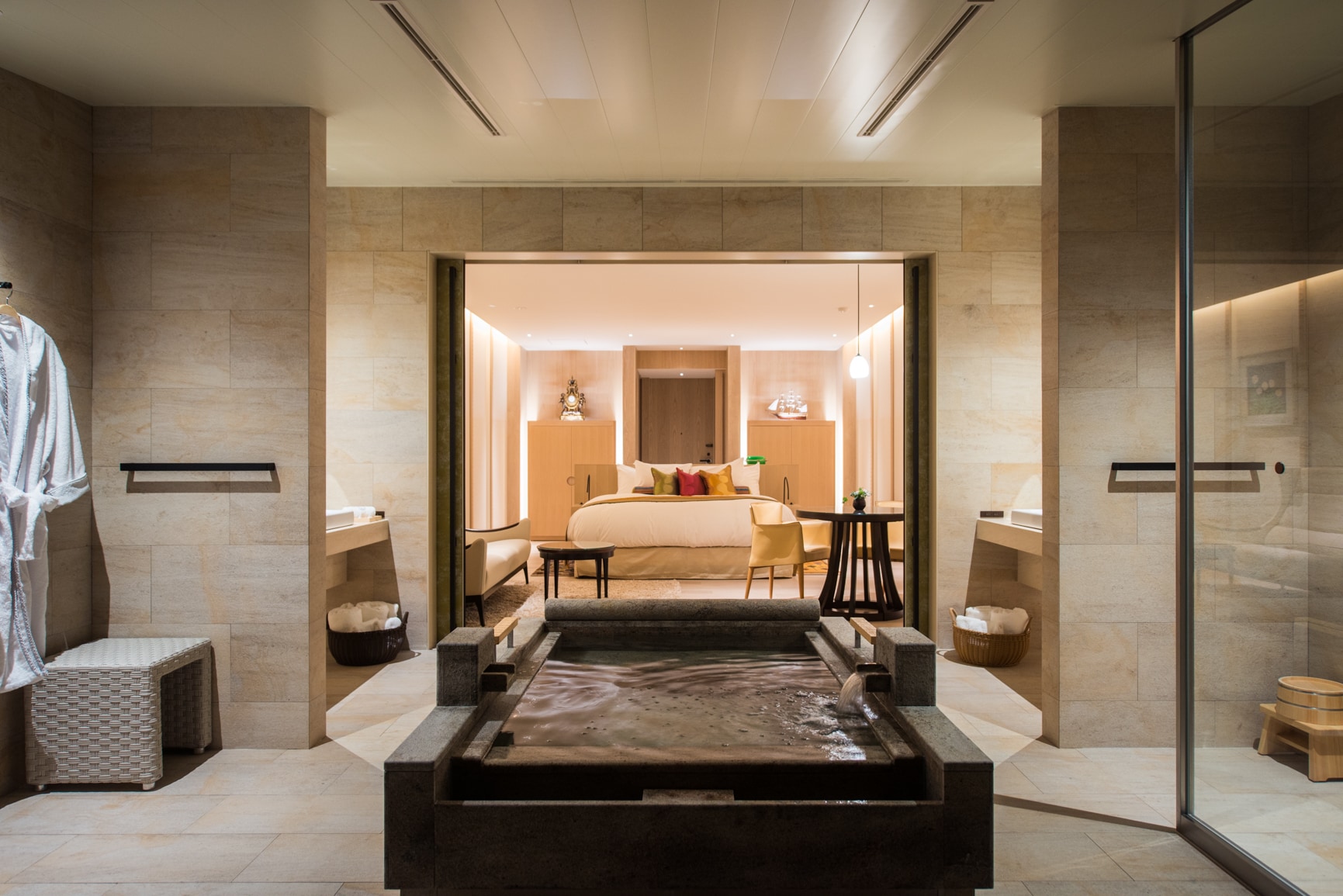 Separate building double guest room example
