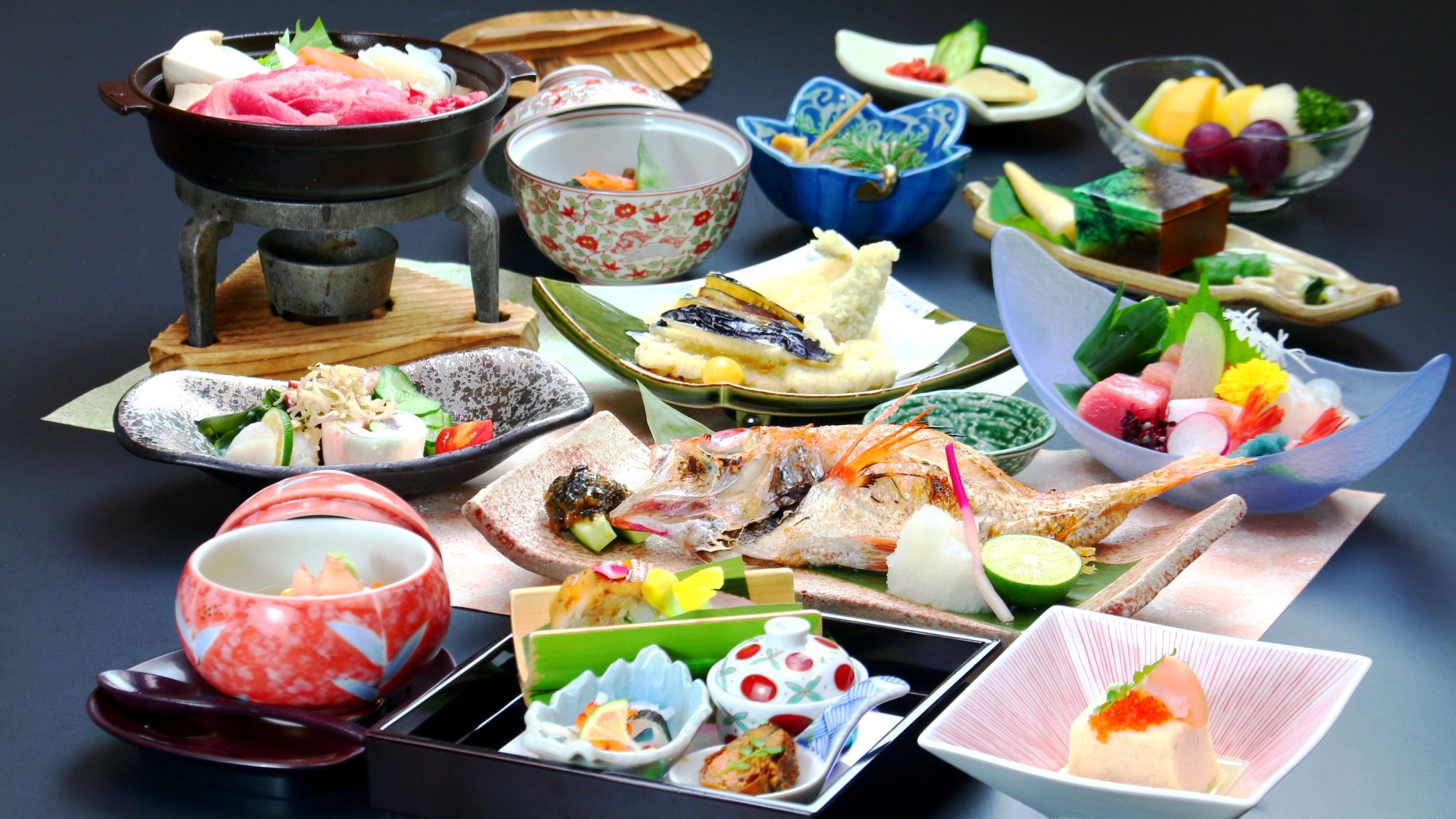 [Salt-grilled Nodoguro Course] A course featuring the high-quality fish Nodoguro, which you'll want to try at least once, and seasonal seafood and mountain delicacies. *The photo is an example.