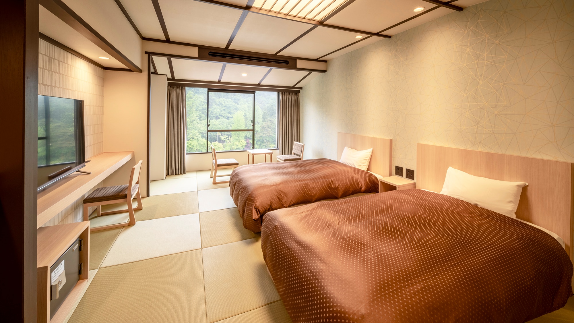 <Diperbarui pada Desember 2023> Twin modern Jepang |. 2 tempat tidur dengan tikar tatami 12,5