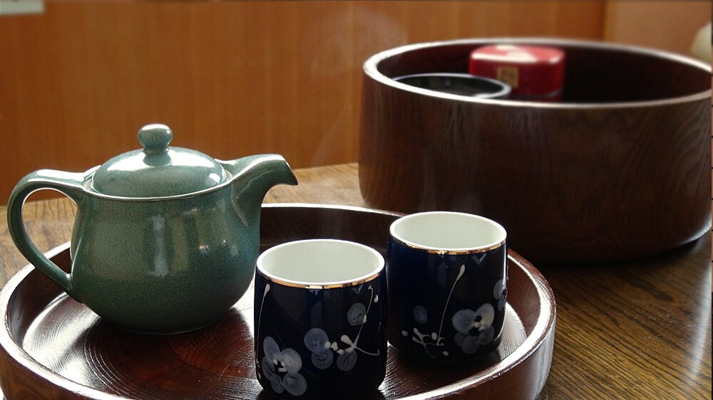 Tea set in room