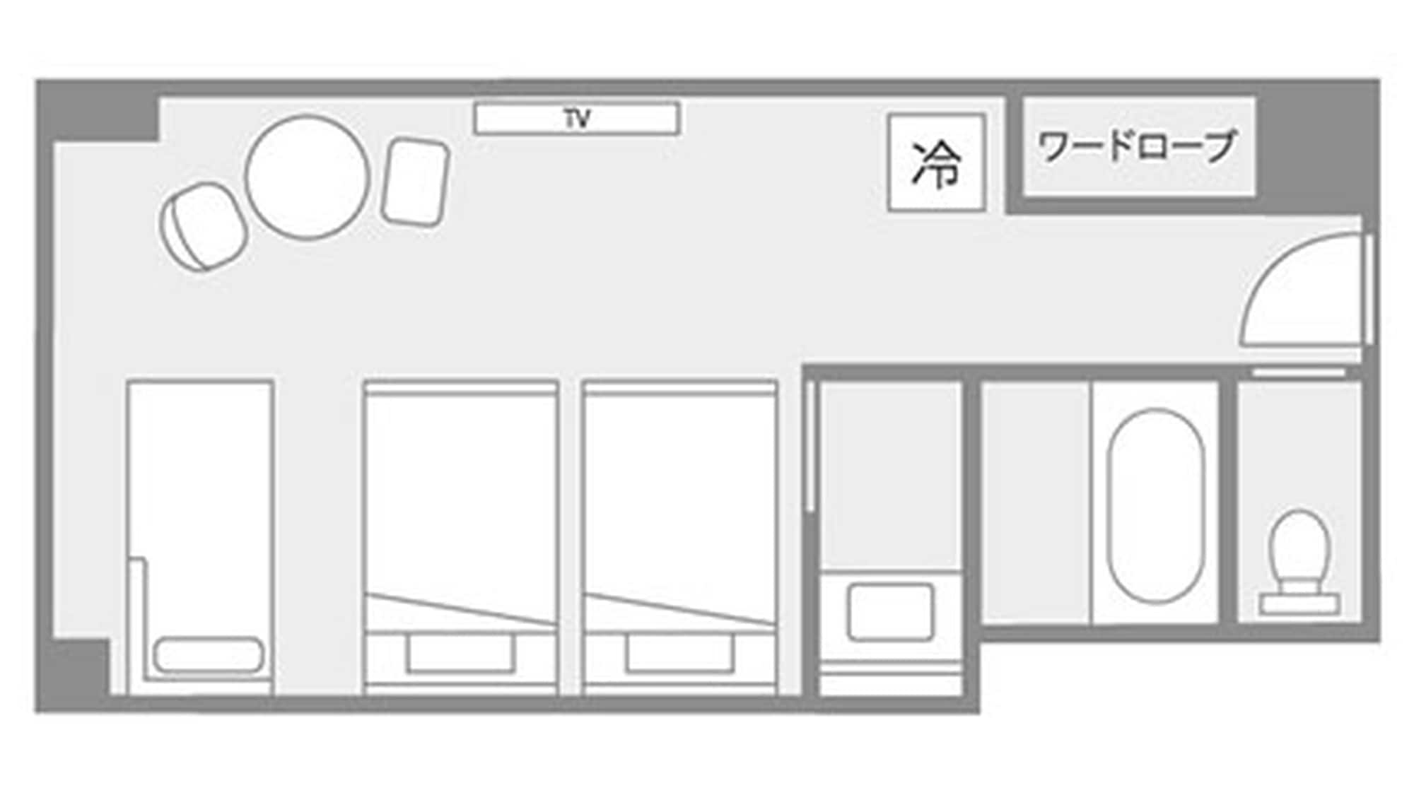 ■ Superior Twin Room Floor Plan