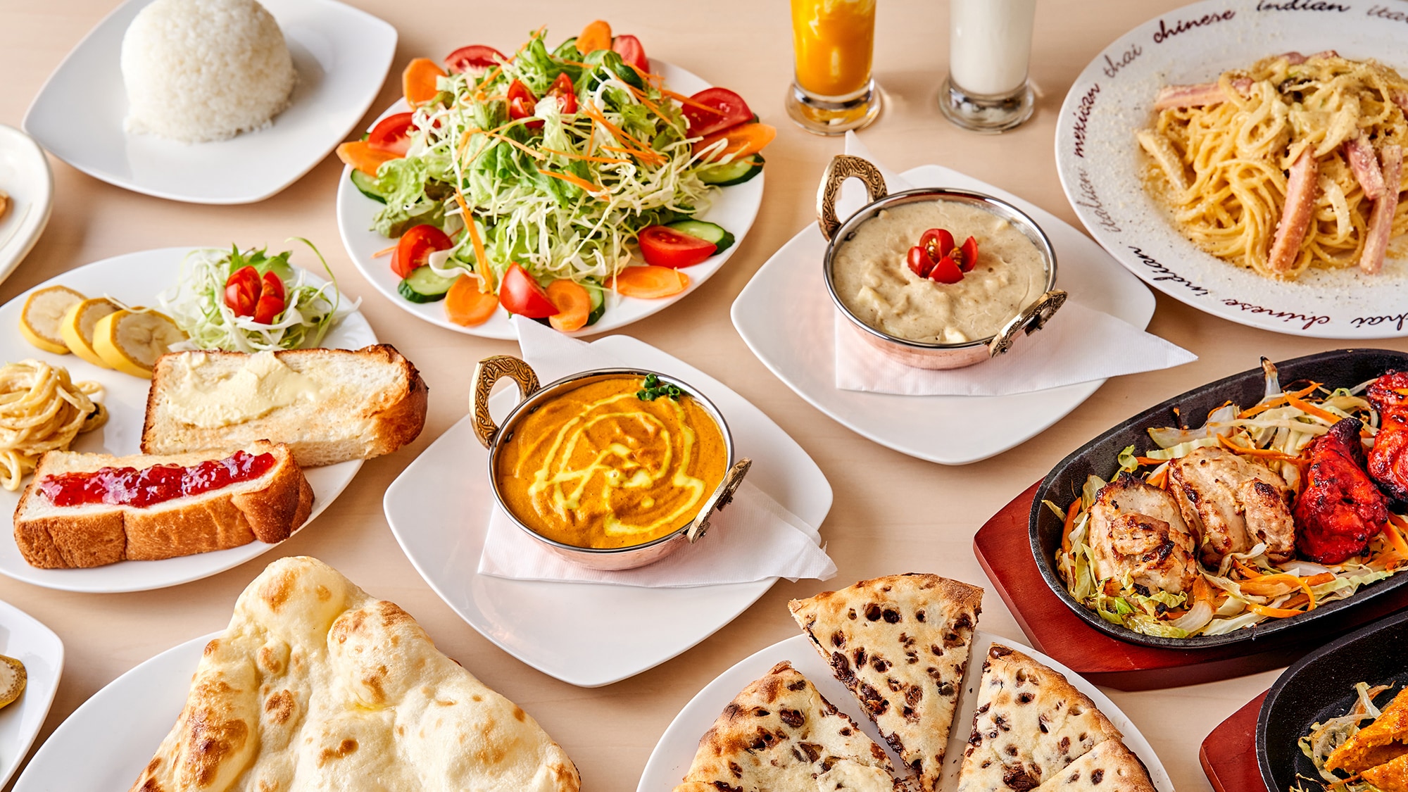 [อาหารเช้า] แกงและนาน ข้าว และพาสต้าทุกวัน