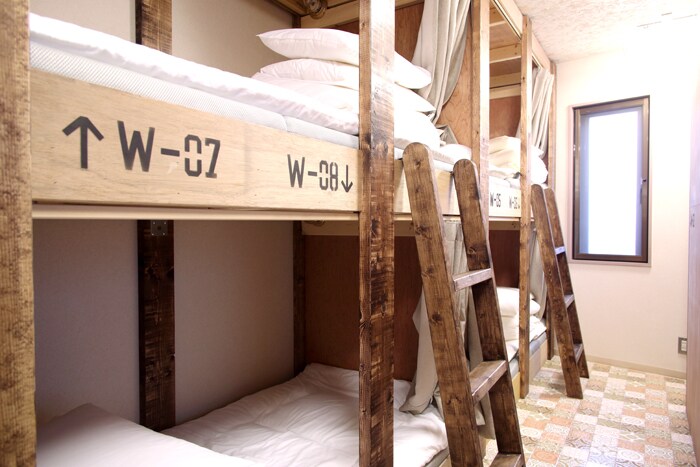 Second floor dormitory room, unisex, bunk beds