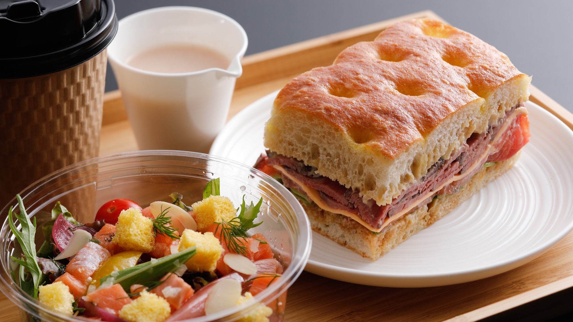 Breakfast in a tea lounge with the morning sun streaming in (image)