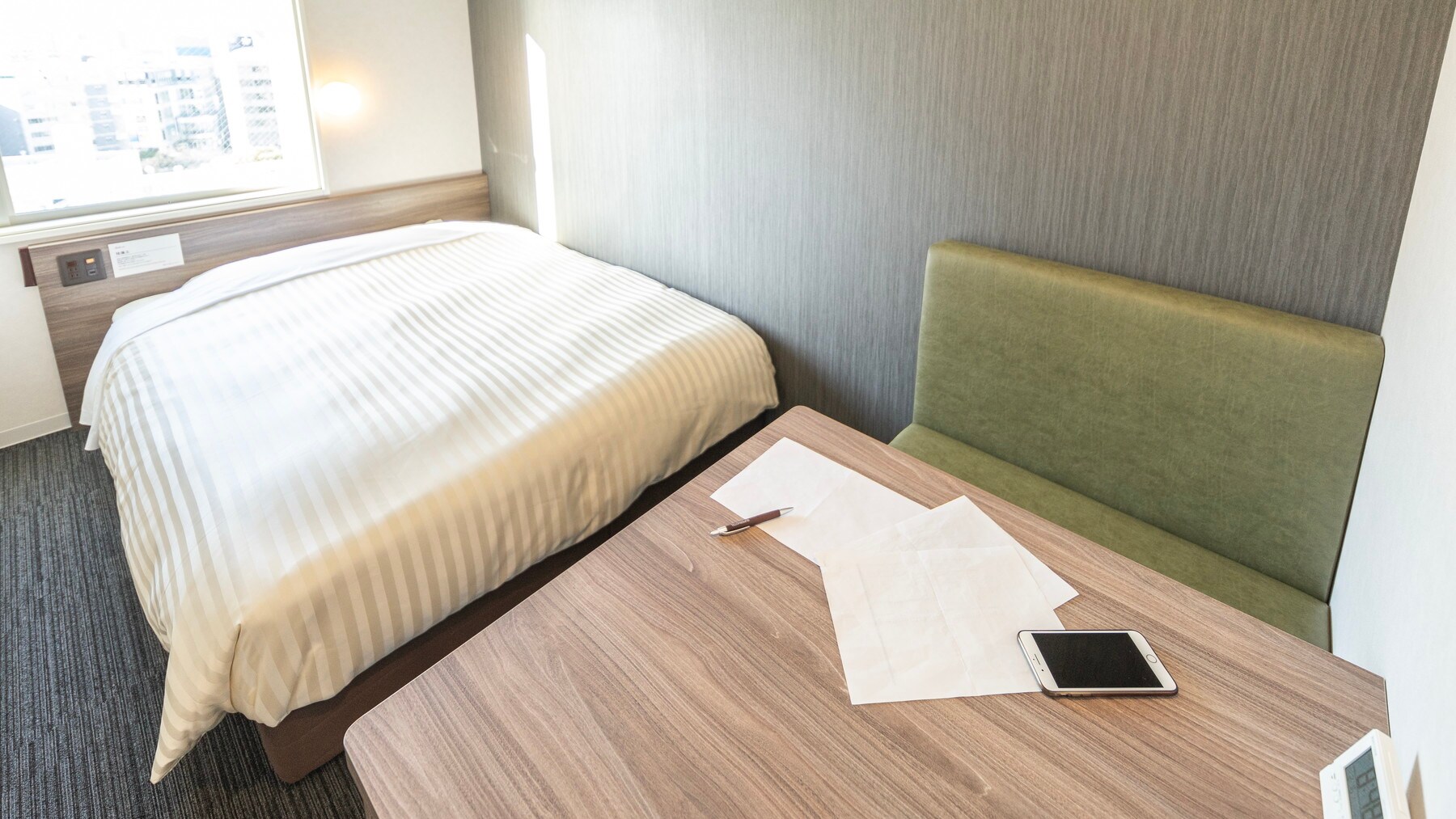 The spacious desk makes it easy to work