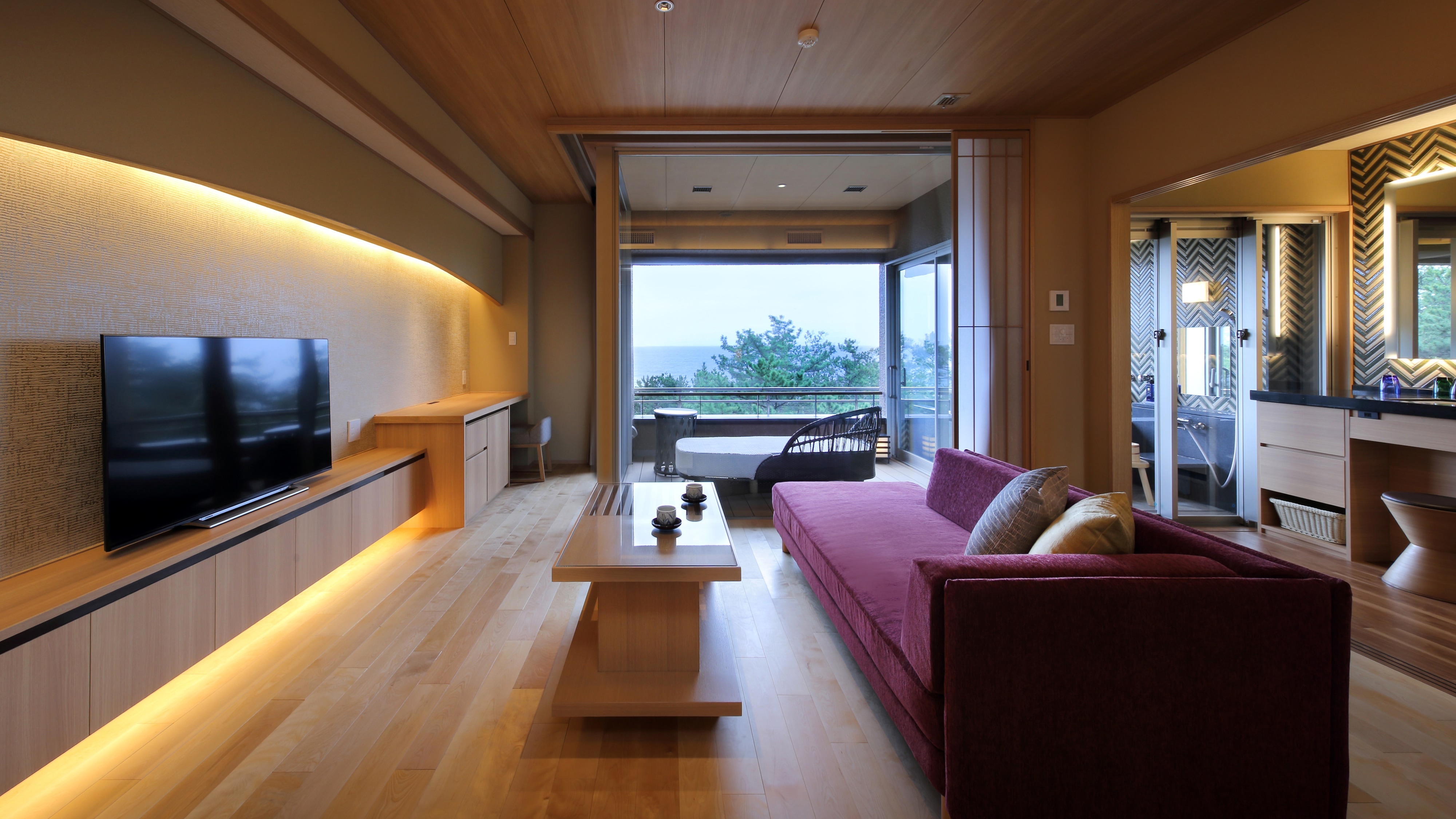 BARU: Kamar ramah dengan sumber air panas dan teras (4 tempat tidur): 5F