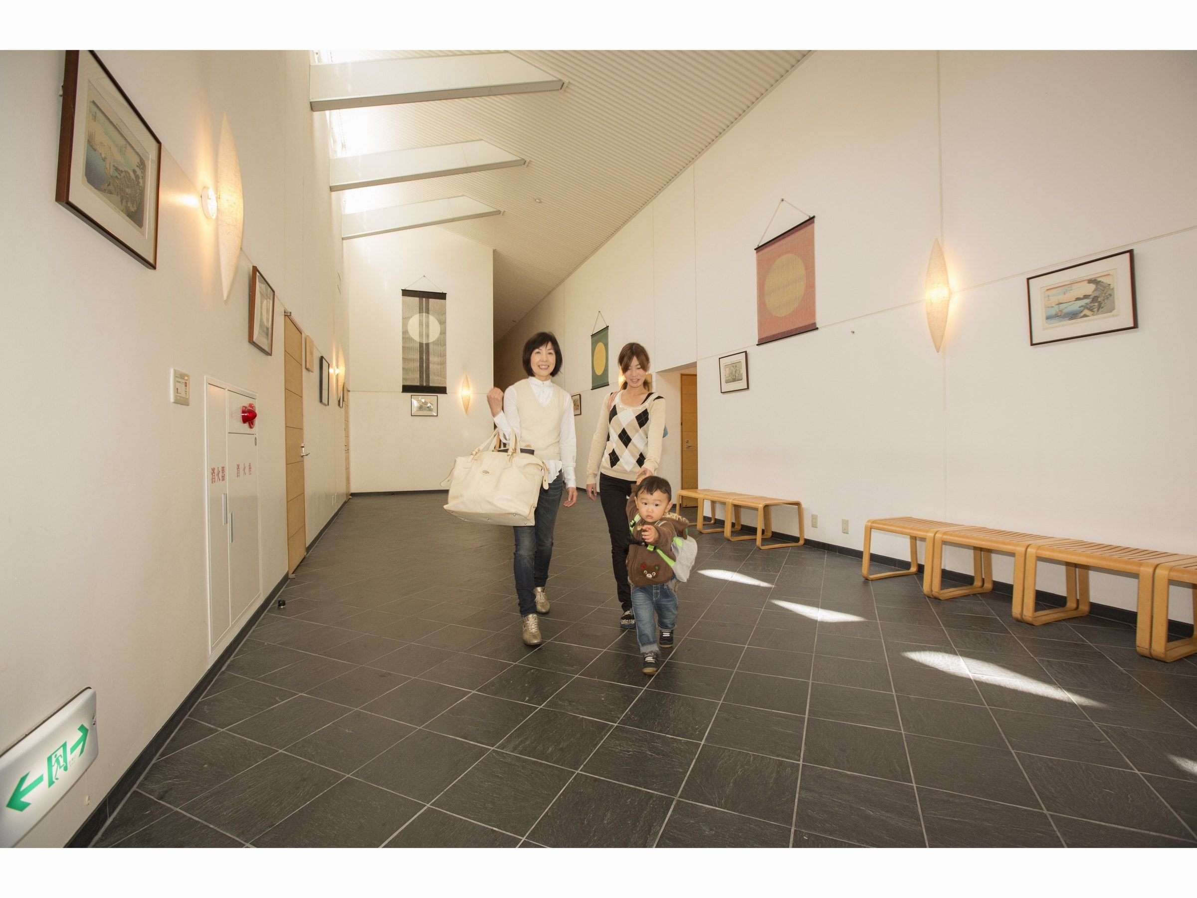 In front of the guest room in the new building