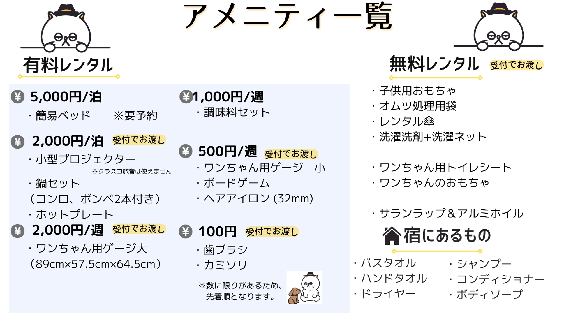 List of amenities
