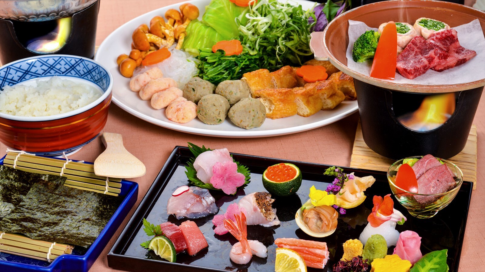 Wakasaji fish hand-rolled sushi set