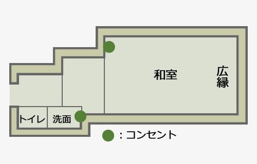 ห้องสไตล์ญี่ปุ่นพร้อมห้องน้ำในอาคารหลัก [ซัตสึกิ] แผนผังชั้น