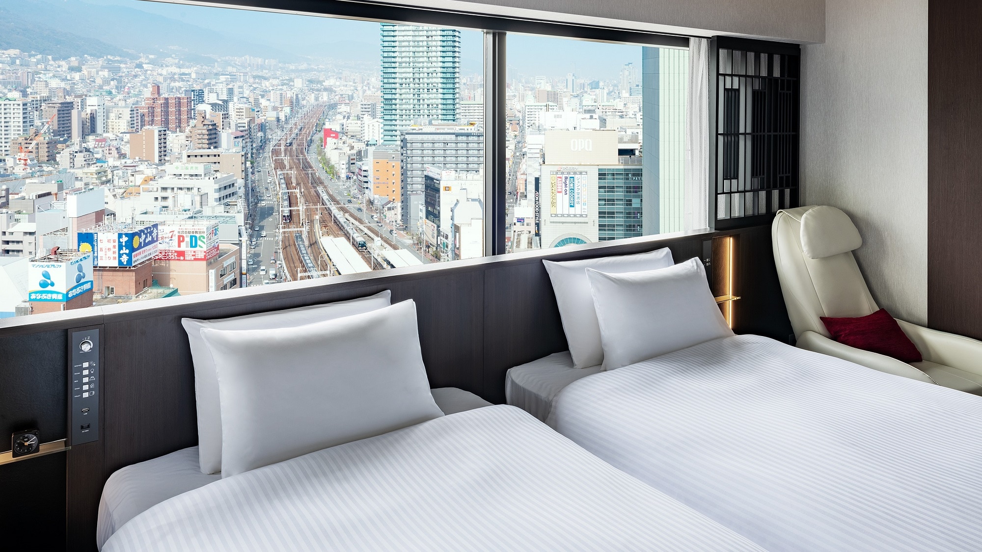 Train view from the mountain side twin room (corner room)