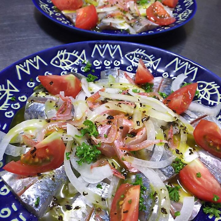 Cá thu ngựa và cá thu carpaccio alfonsino