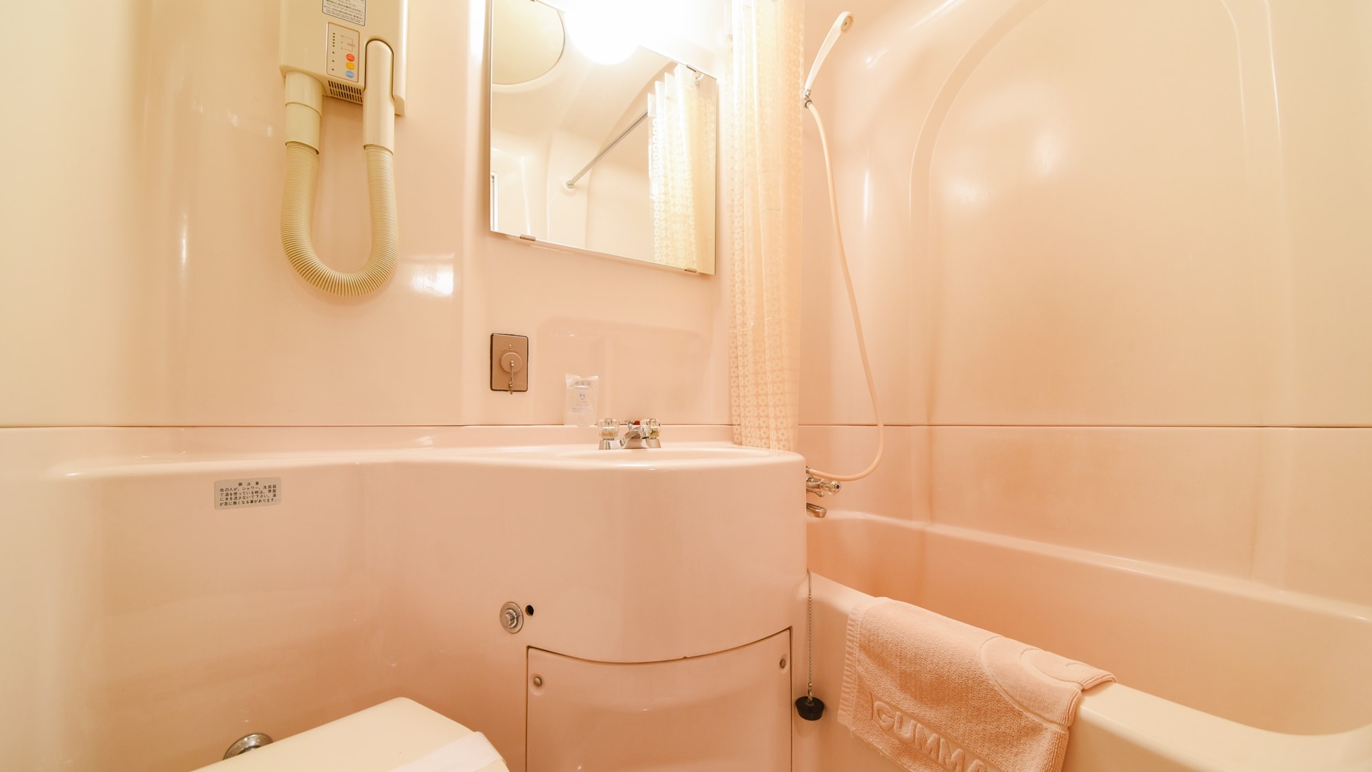 Unit bath in the room/bathrooms for single, double and standard twin rooms.