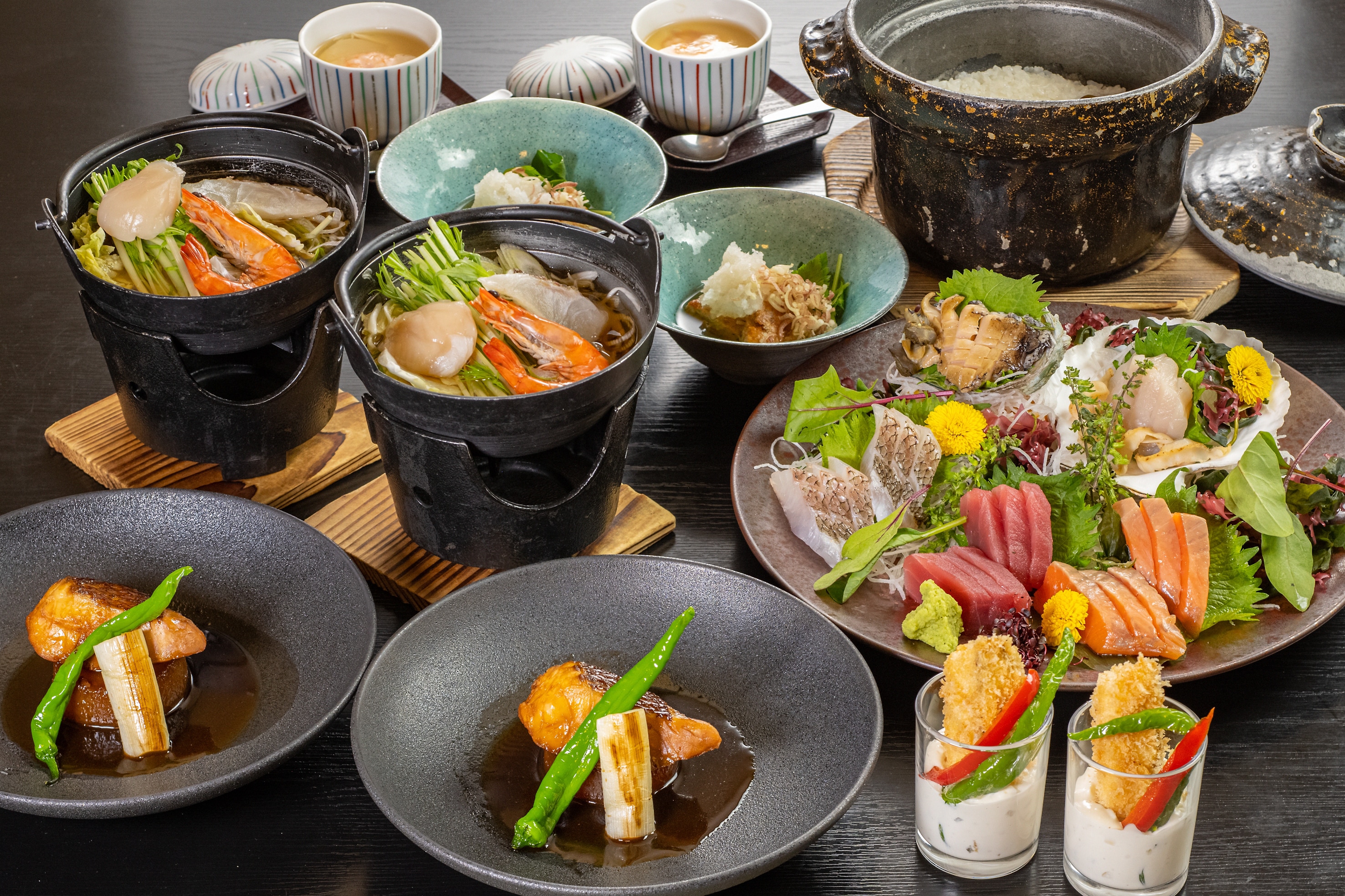 1 night stay, 2 meals, sashimi course