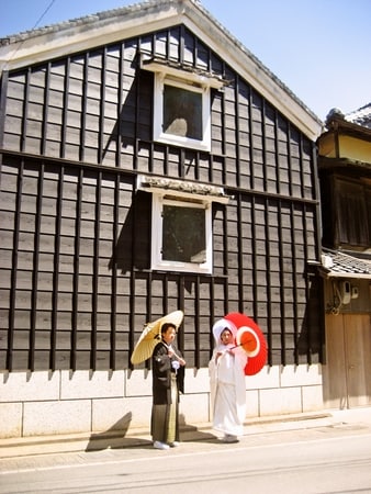 In front of the storehouse