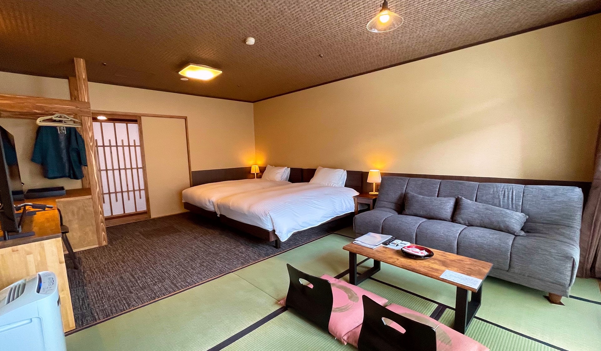 【日式現代雙床房/22年裝修】西式榻榻米房間32平方米◆帶淋浴