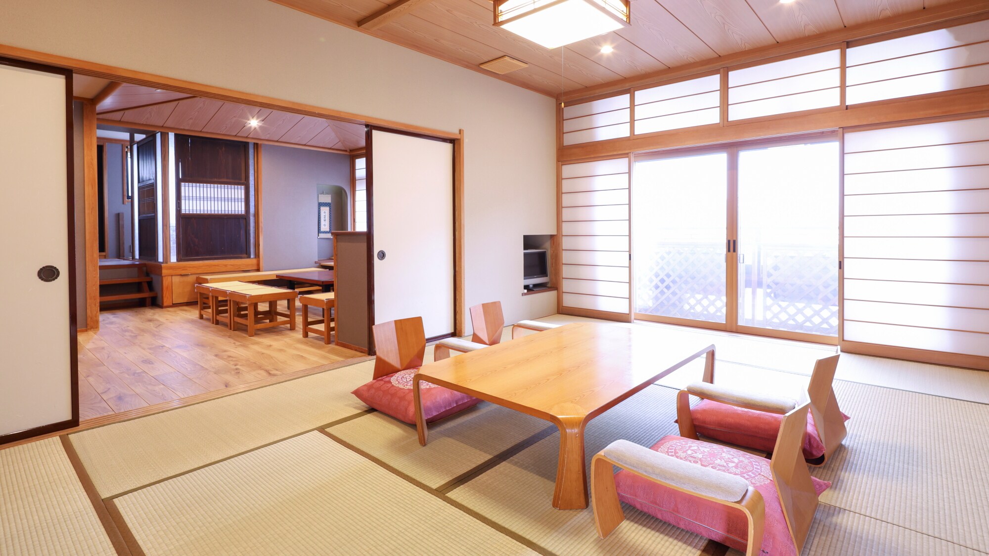 [Top floor] Guest room with open-air bath: 12 tatami mats + 10 tatami mats