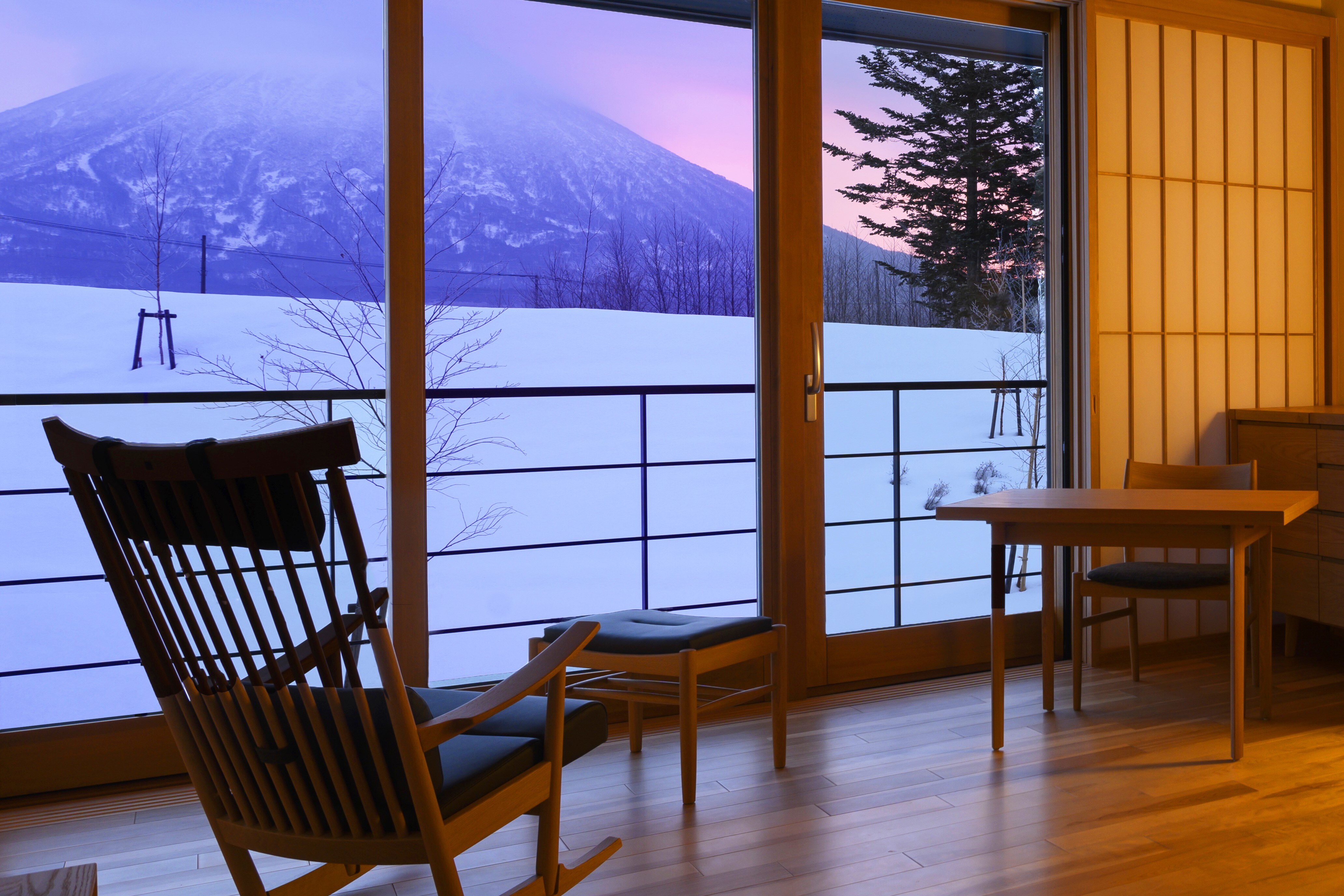 Living room winter twilight