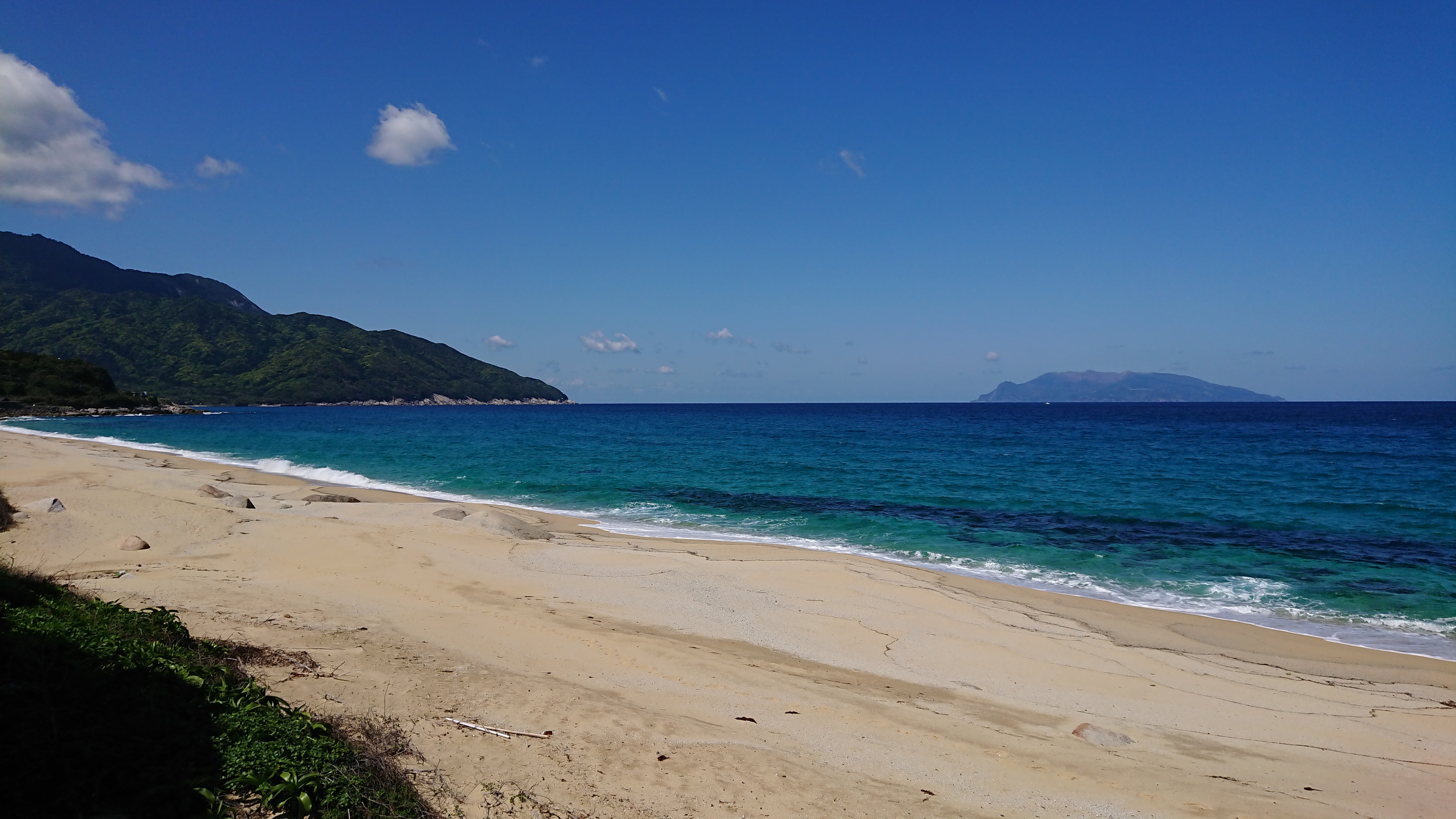 The view from the sandy beach