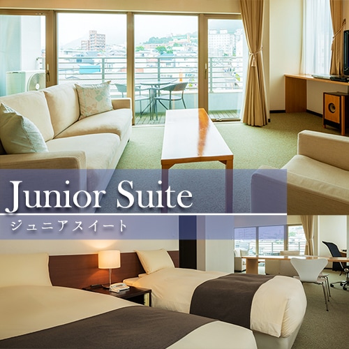 Junior Suite_Corner Twin -Non-Smoking- <64㎡ 被三個方向的窗戶包圍，開放感的略豪華的房間。
