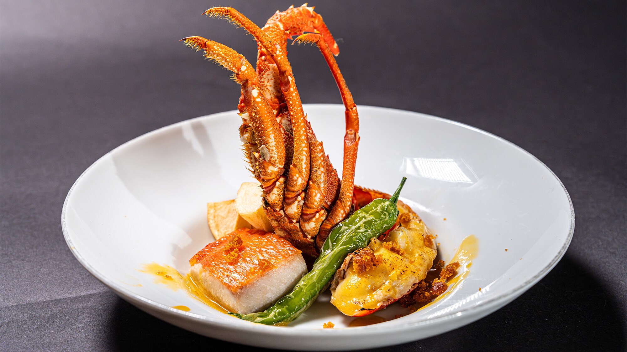 Grilled spiny lobster and golden-eyed snapper (Fuuka)