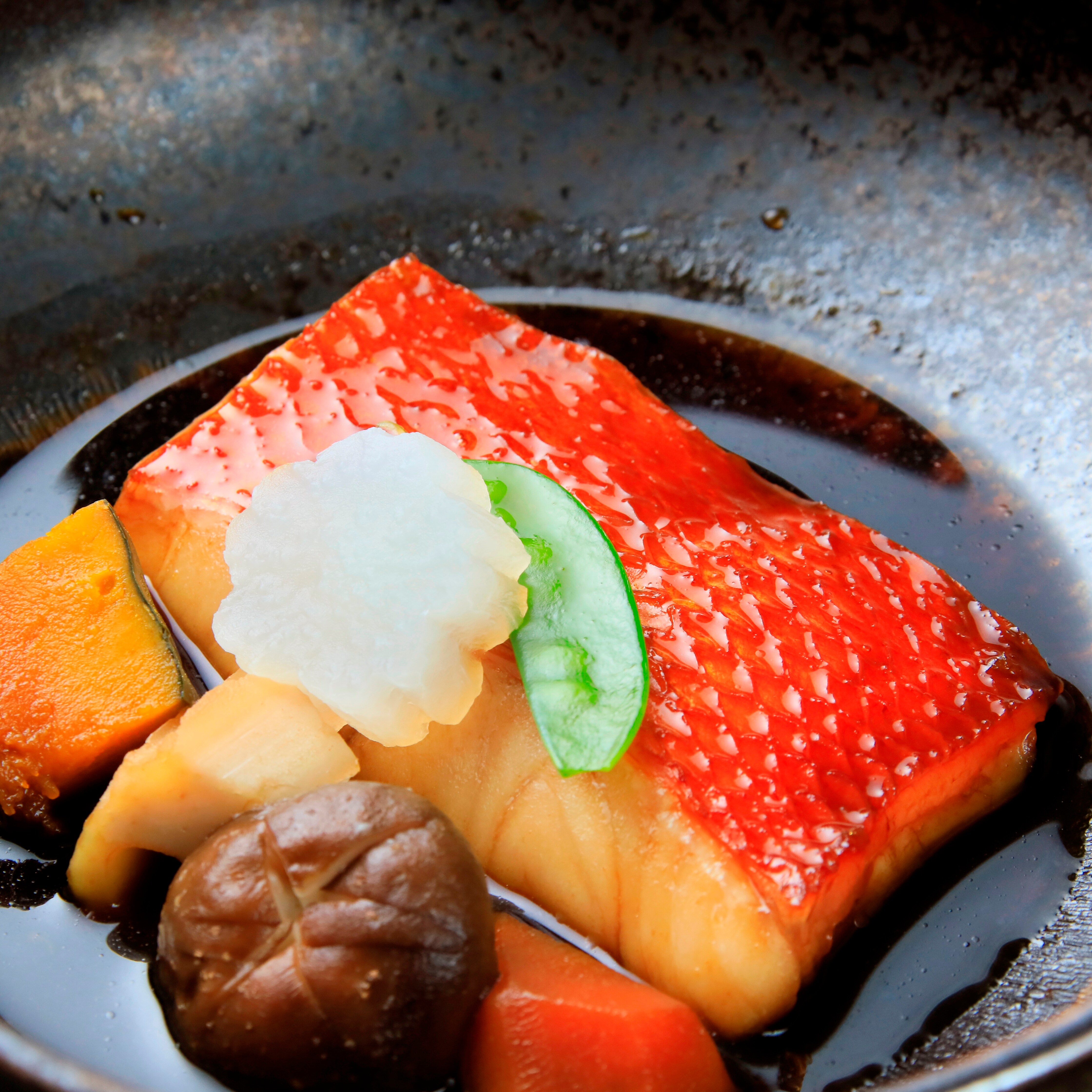 Boiled red sea bream