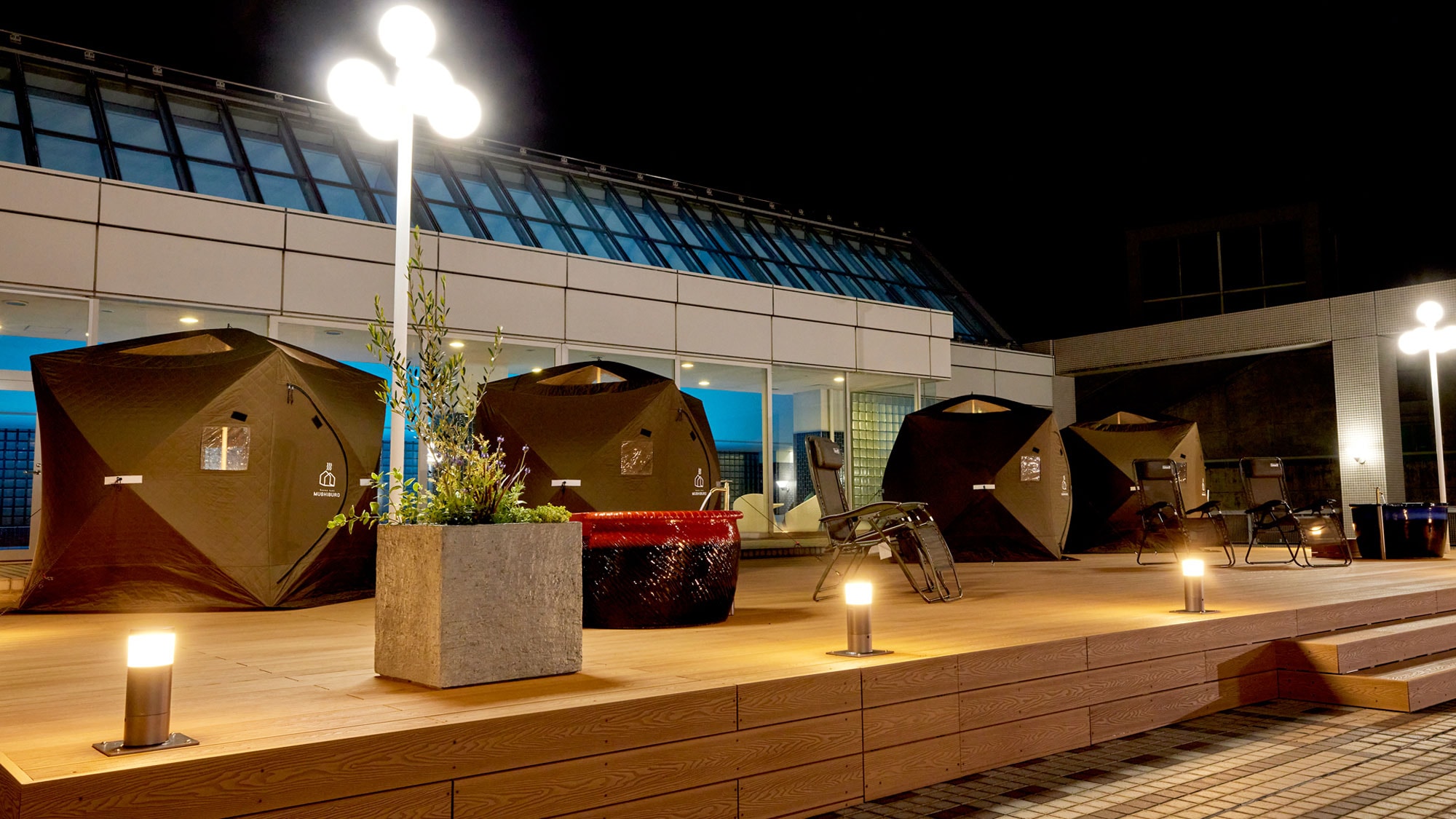 outdoor sauna area