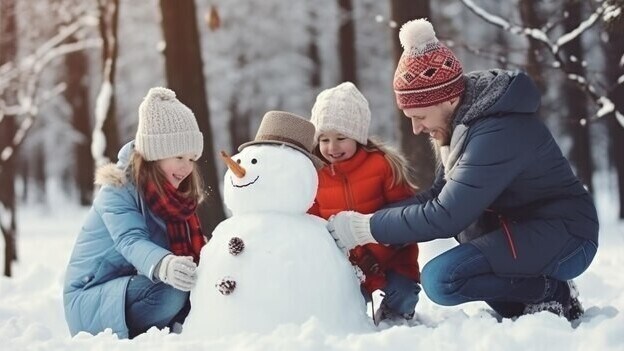 Playing in the snow