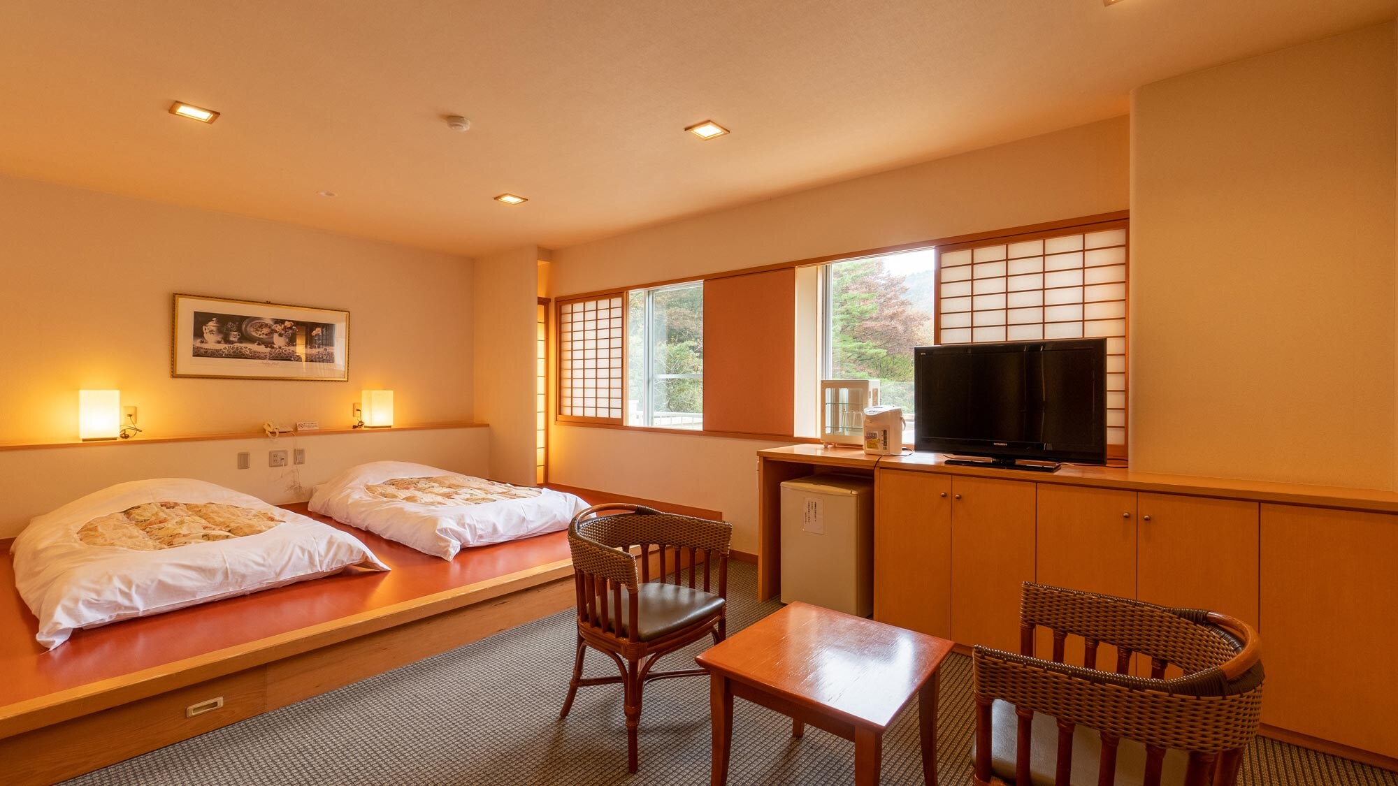 Junior Suite Japanese style twin bed with indoor bath *Illustration