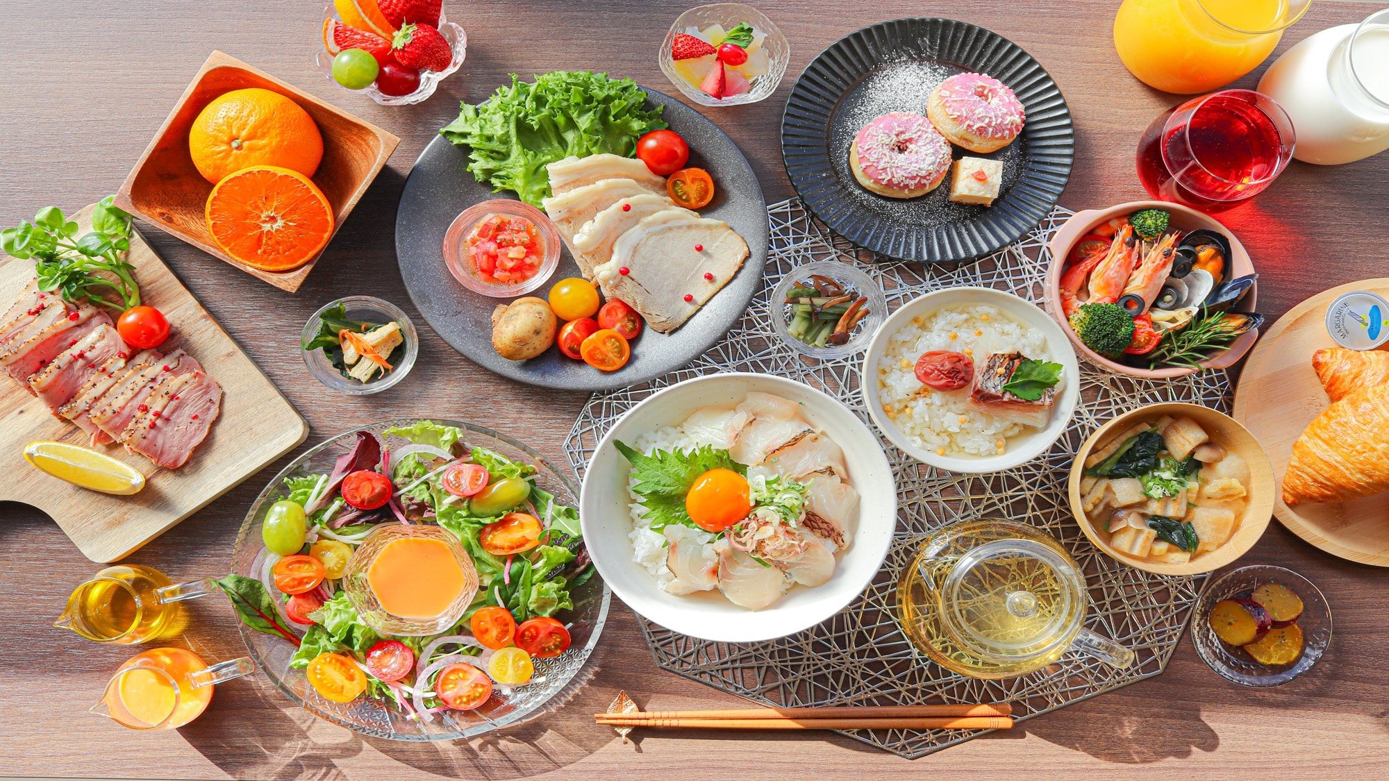 シェフの手作り朝食ブッフェ