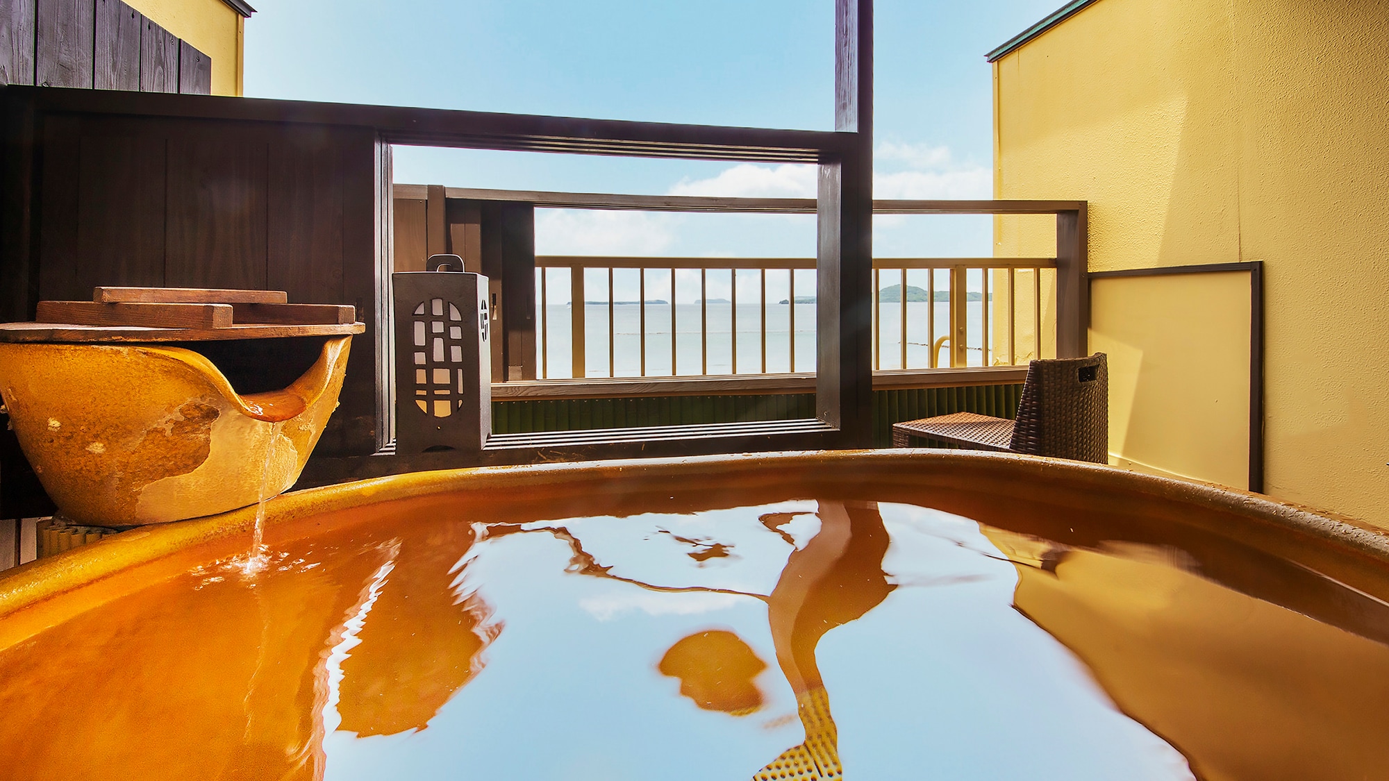 ■Open-air bath in guest room/hot spring [Rindo] ■ Enjoy the open-air bath while taking in nature at its best