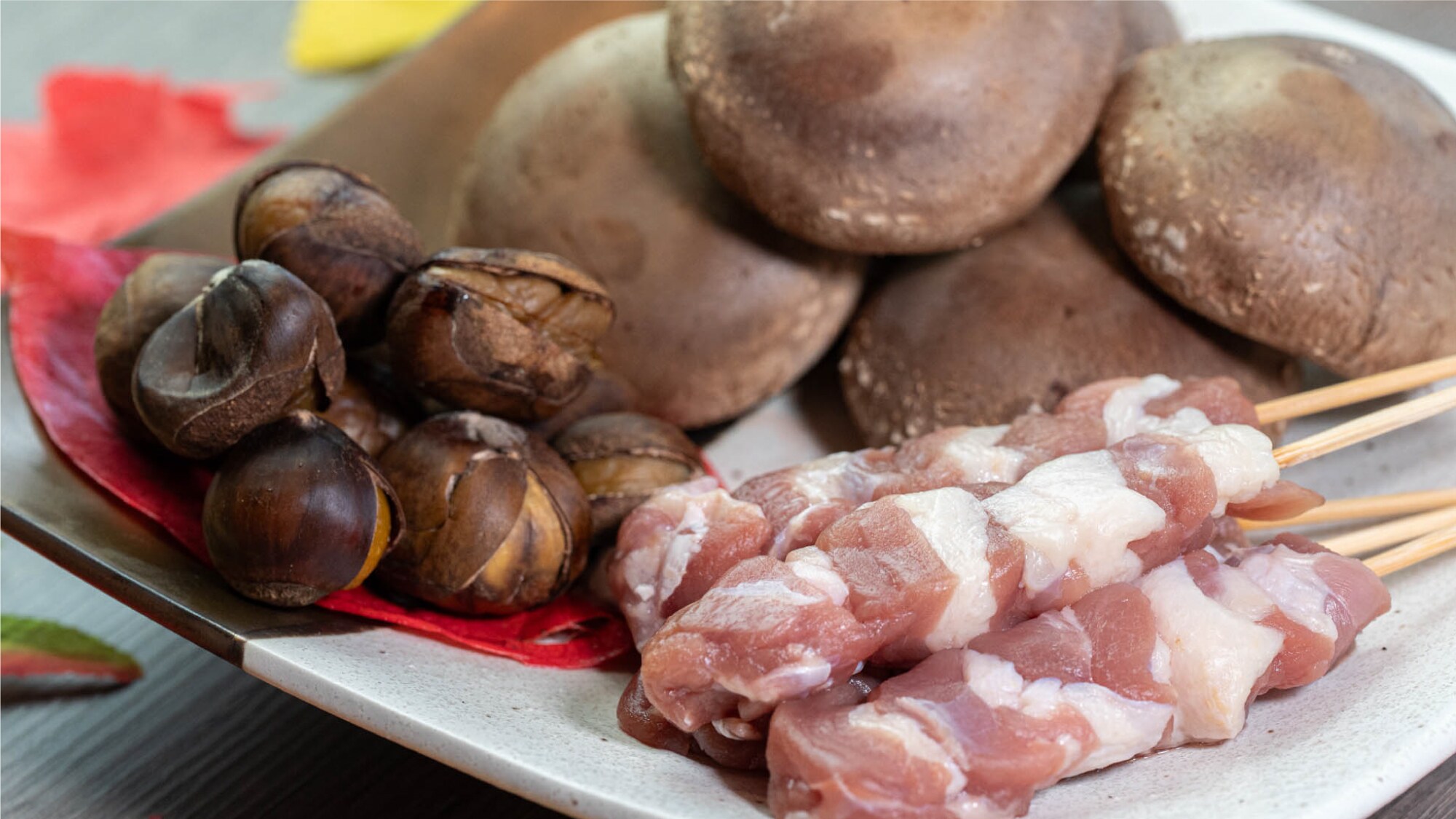 【10/3～11/29の期間限定】「新潟の秋の大収穫祭」魚沼産八色椎茸と鴨串の炭火焼