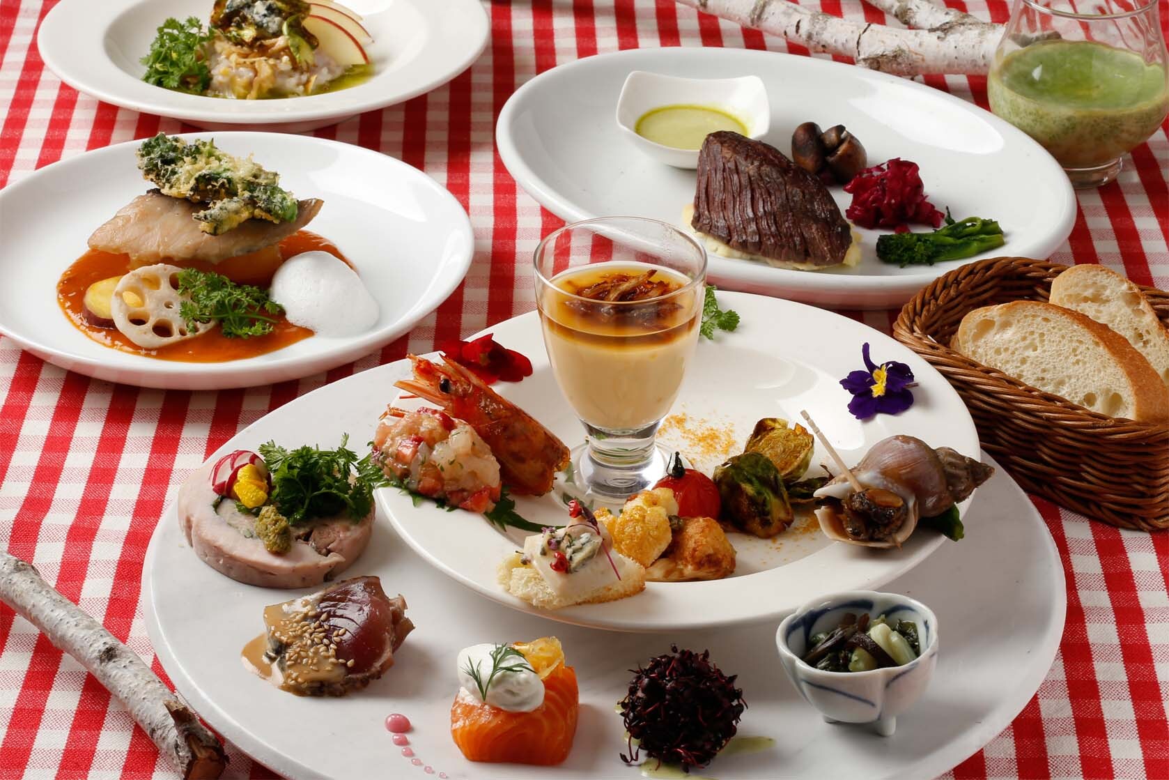 Colorful dishes