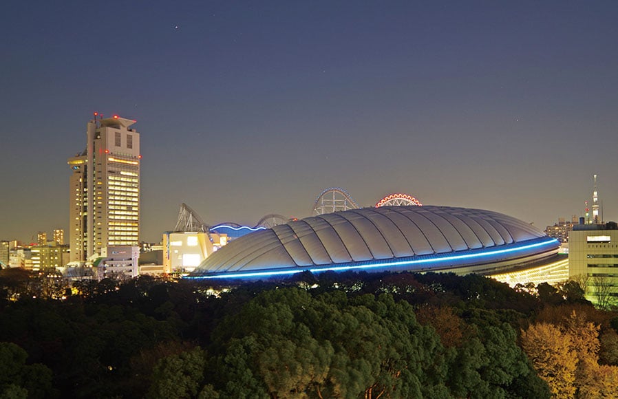 Tokyo Dome dilihat dari beberapa kamar tamu