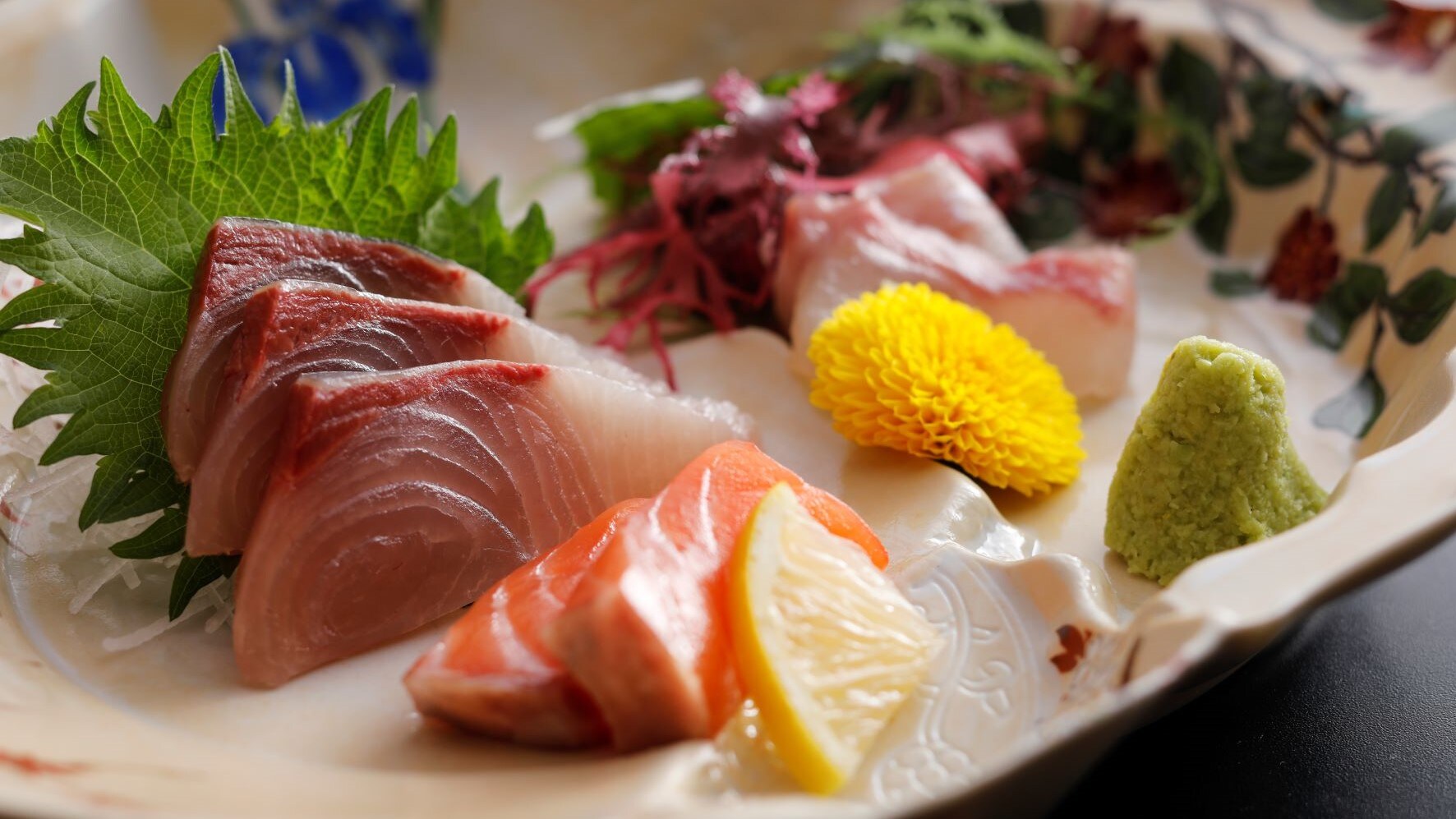 sliced raw fish
