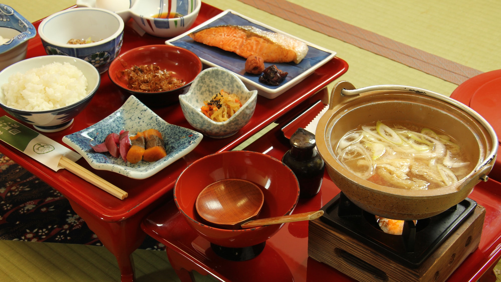 ■ [Breakfast example] A delicious breakfast of Akita Komachi rice