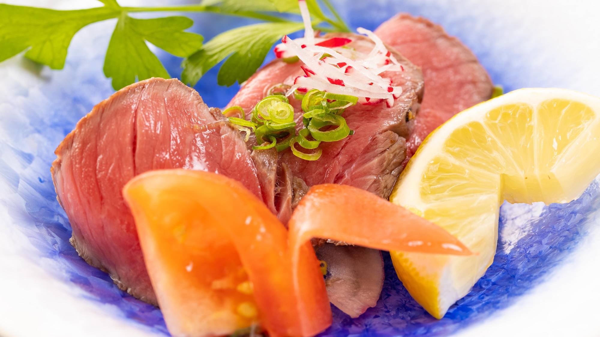 [Example of Supper] Maesawa Beef Exhausted & hellip; "Tataki" You can enjoy the original taste of beef.