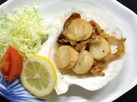 Grilled scallops with butter