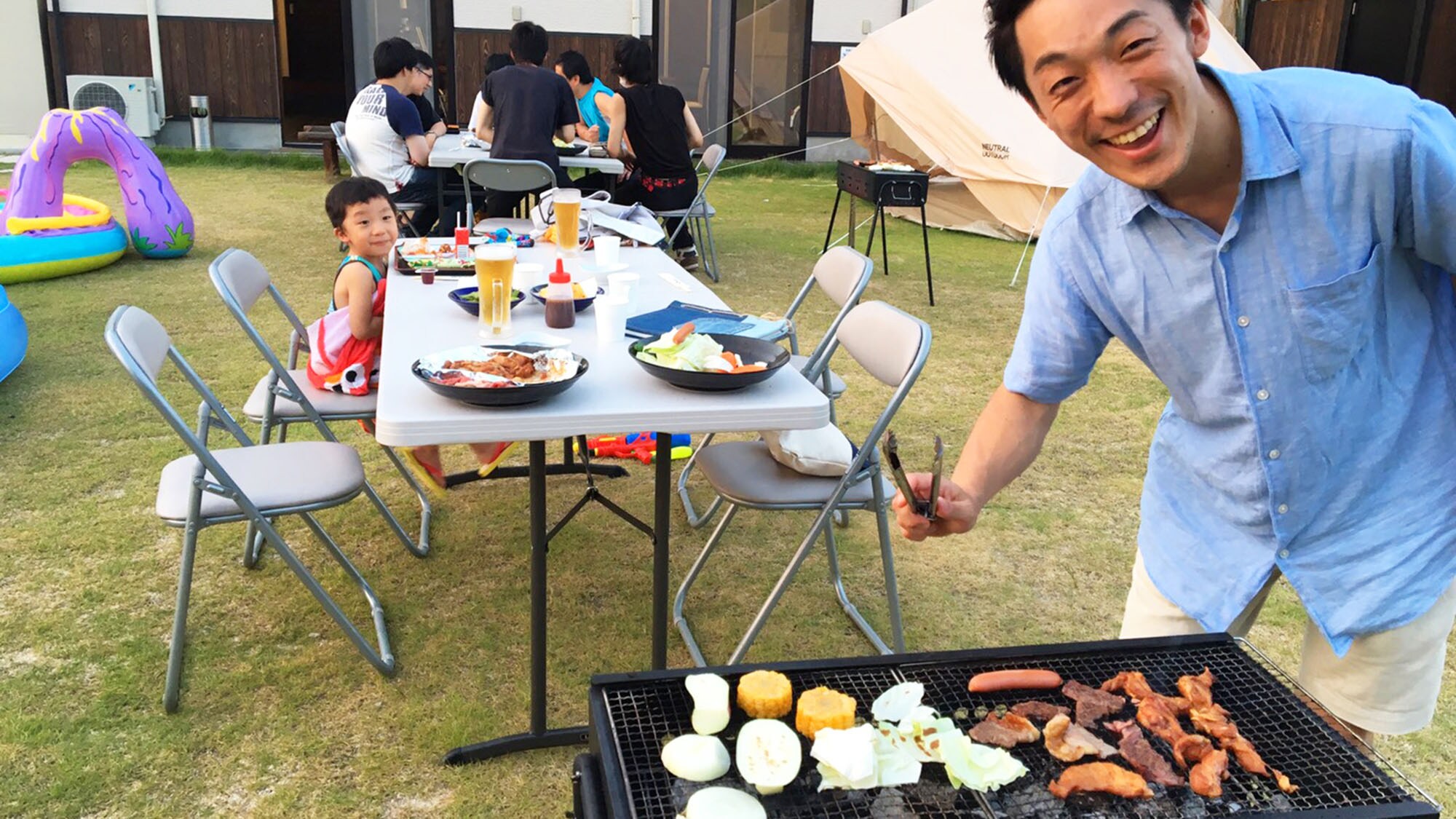 ・＜저녁식사＞BBQ도 즐길 수 있습니다. 우천에서도 OK!