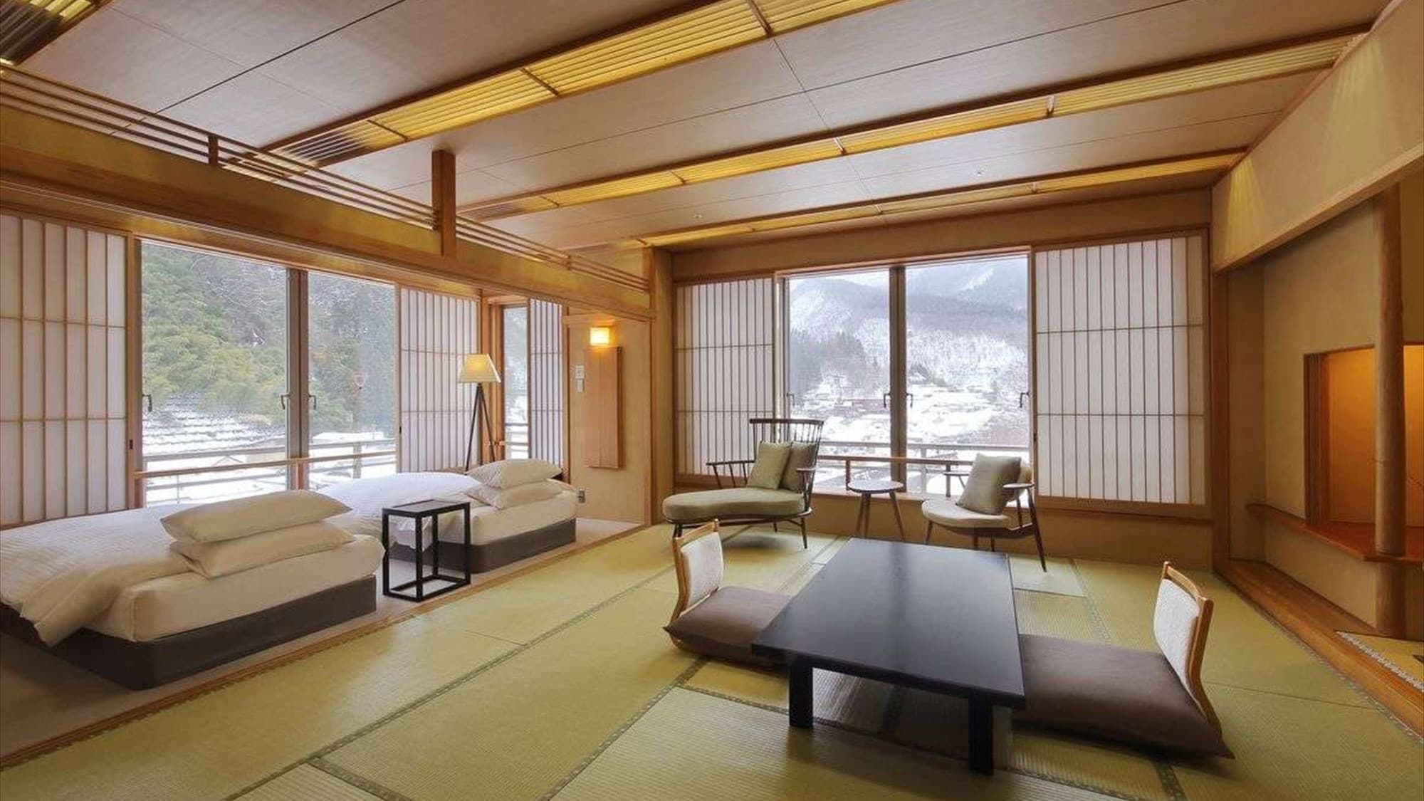 [Kamar Jepang dan Barat dengan pemandian air panas] Kamar di mana Anda dapat bersantai sambil menikmati pemandangan