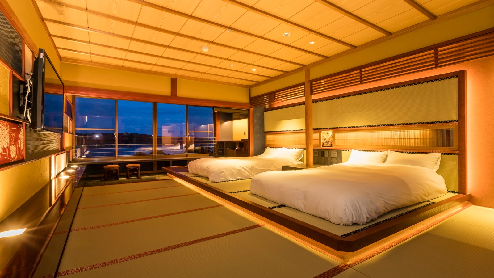 ◆ Away Bisako ◆ A modern Japanese-style room with tatami mats and shoji screens, which Japanese people have been familiar with for a long time.