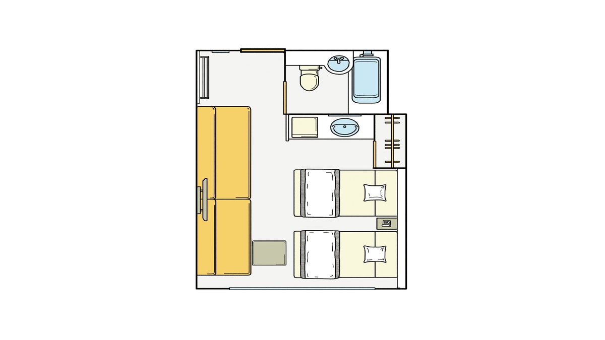 South Wing Renewal Twin: Room layout
