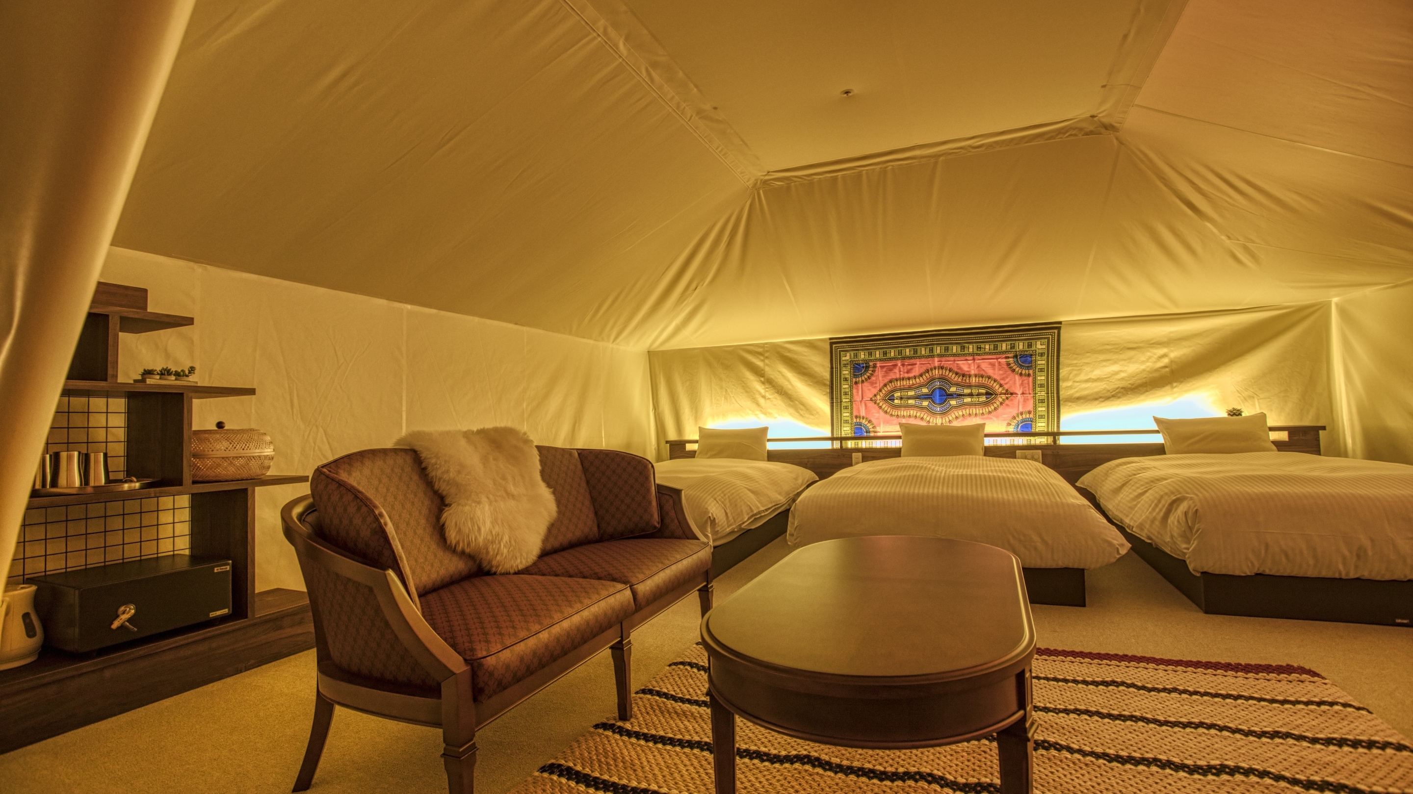 Glamping Room Triple, 4 person capacity *Example of guest room